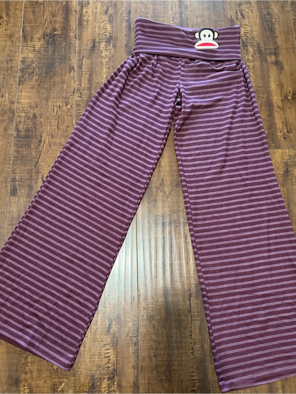 Paul Frank striped Wide-Leg Yoga Pants in Plum